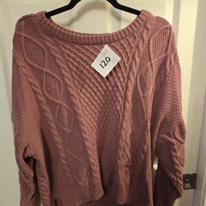 Pink Cable Knit Sweater